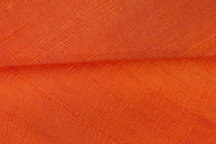 Pure silk fabric (in dupion finish)  in orange