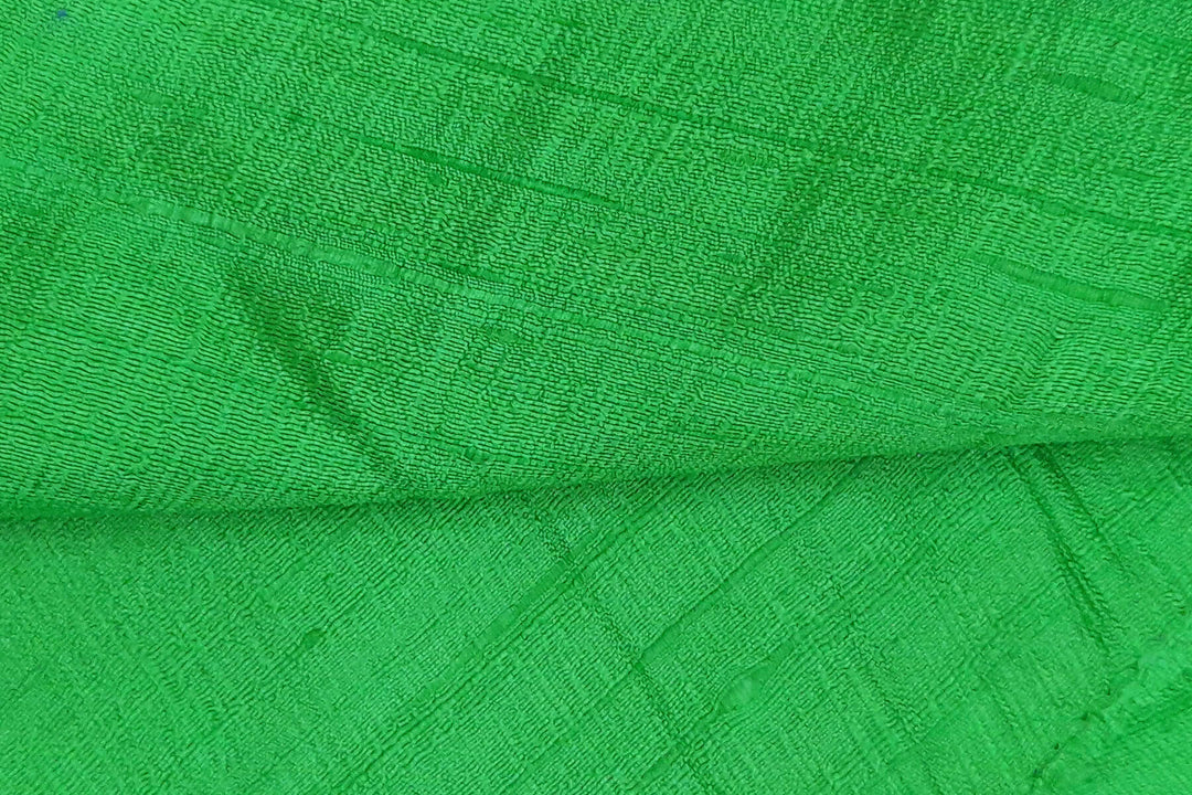 Pure silk fabric (in dupion finish)  in green