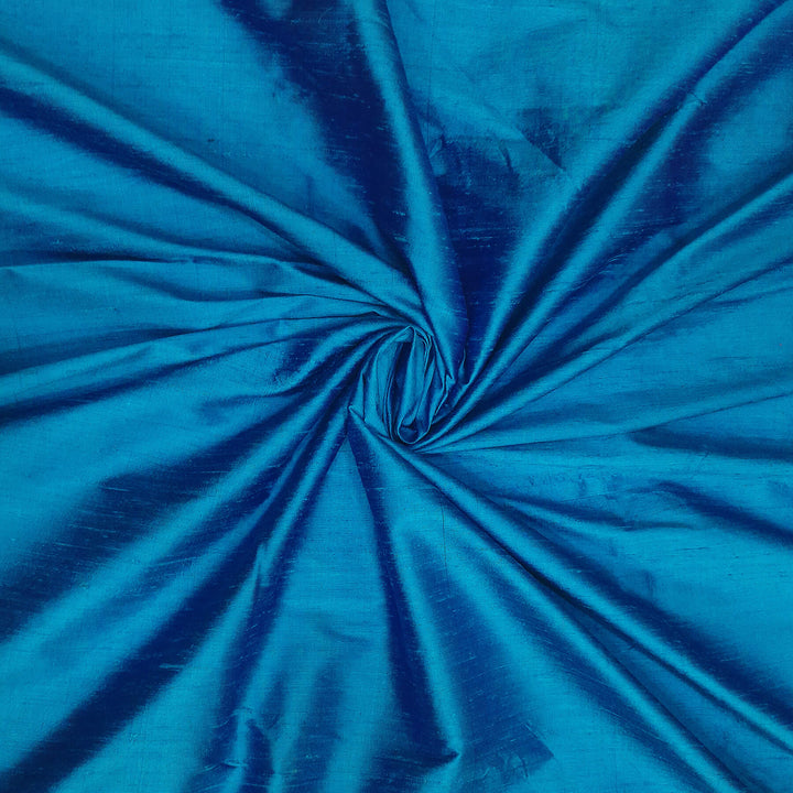 Pure silk fabric ( in dupion finish) in blue
