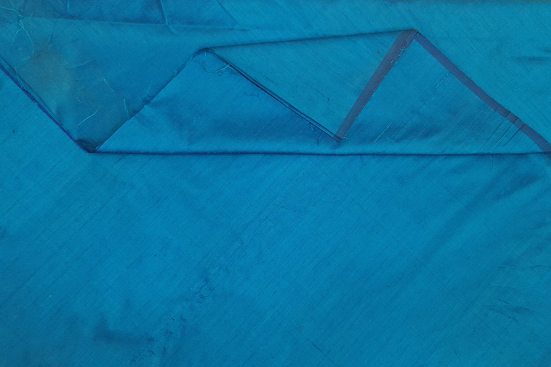 Pure silk fabric ( in dupion finish) in blue