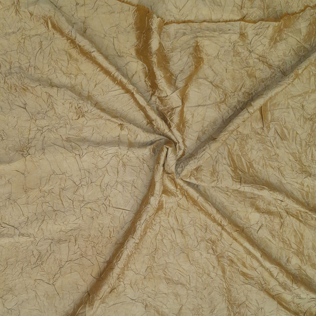 Crushed silk fabric in beige