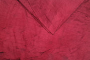 Crushed silk fabric in maroon