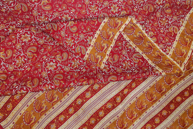 Priinted pure silk saree in maroon  in floral pattern