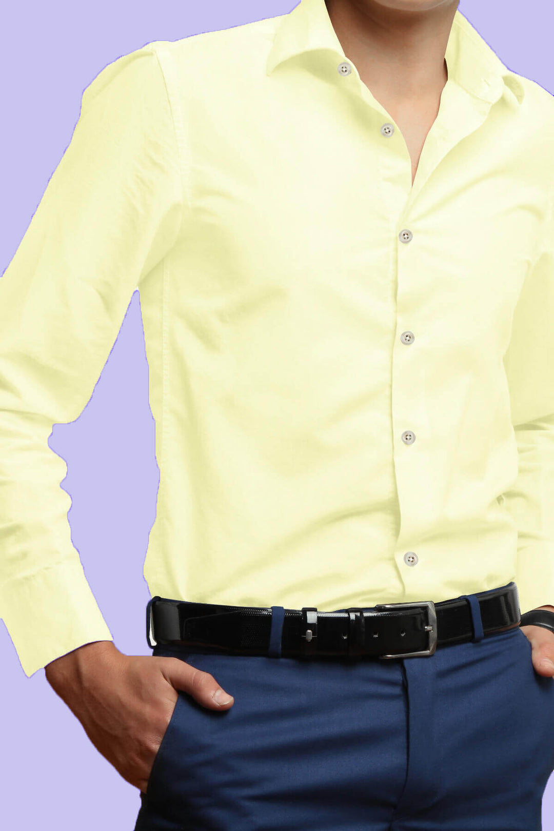 Pure silk shirt in cream - Full sleeve