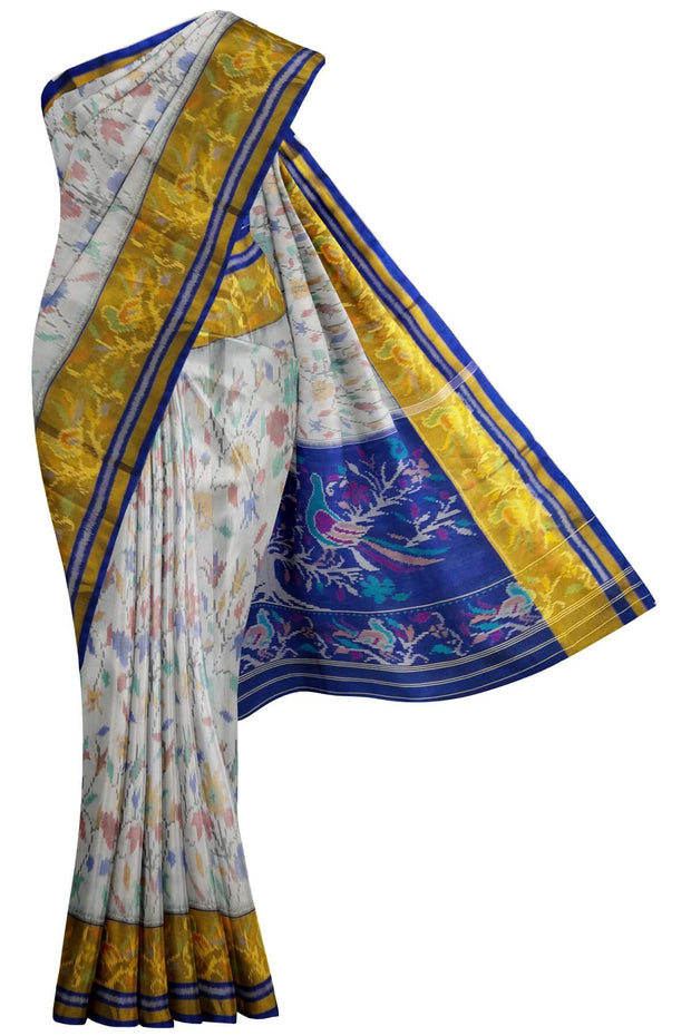 Handwoven Patola pure silk saree in floral vines