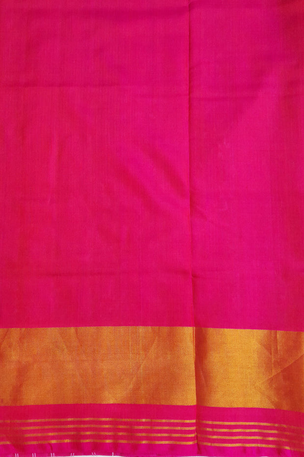 Handwoven Patola pure silk saree in navy blue in  navratan pattern