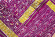 Handwoven Patola pure silk saree in purple  in narikunj   pattern