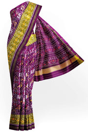 Handwoven Patola pure silk saree in purple  in narikunj   pattern