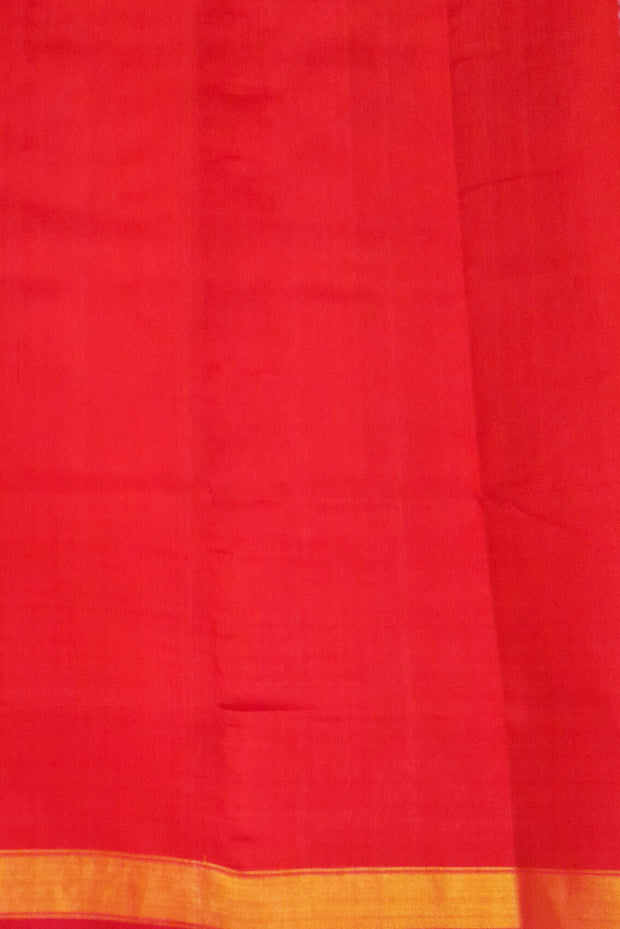 Handwoven Patola pure silk saree in red  in pan bhat  pattern