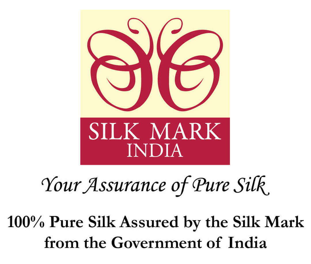 Printed Mulberry pure silk saree in black with floral motifs in blue and a temple border