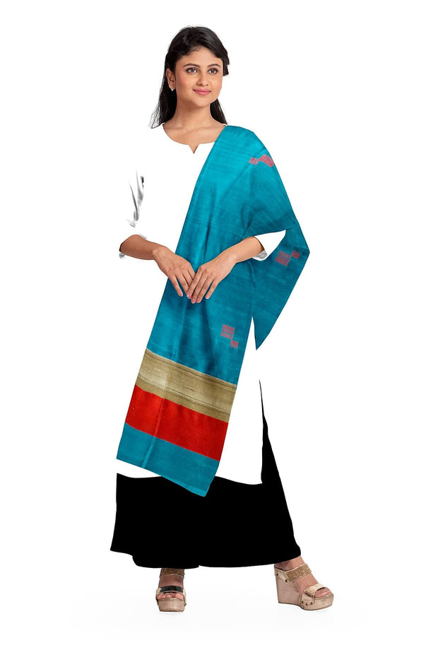 Handloom desi tussar pure silk dupatta