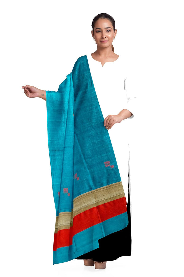 Handloom desi tussar pure silk dupatta