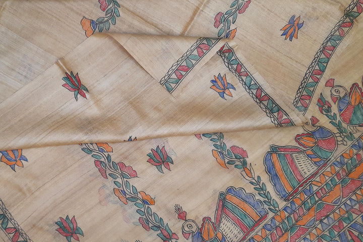 Handloom desi tussar pure silk dupatta