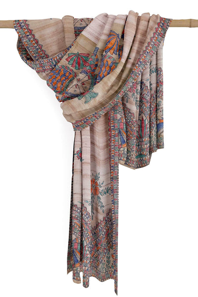 Handloom desi tussar pure silk dupatta