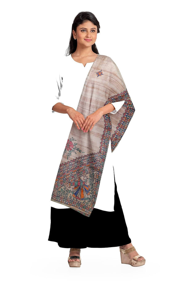 Handloom desi tussar pure silk dupatta