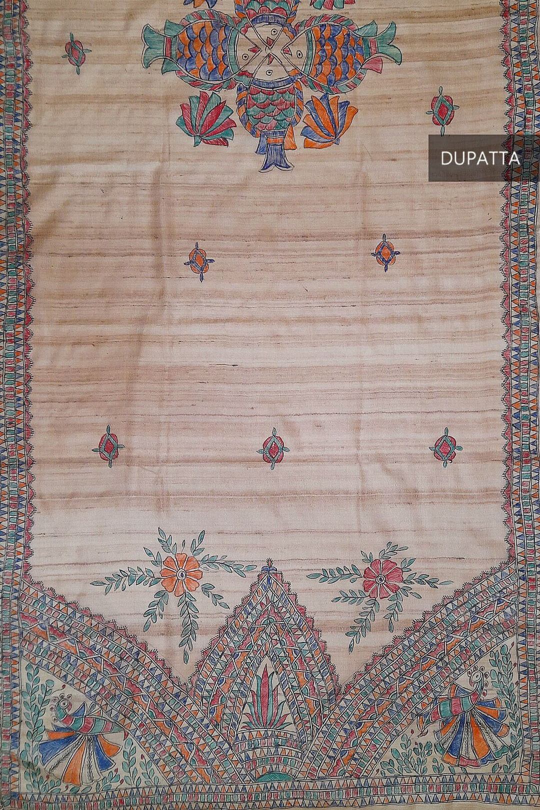 Handloom desi tussar pure silk dupatta