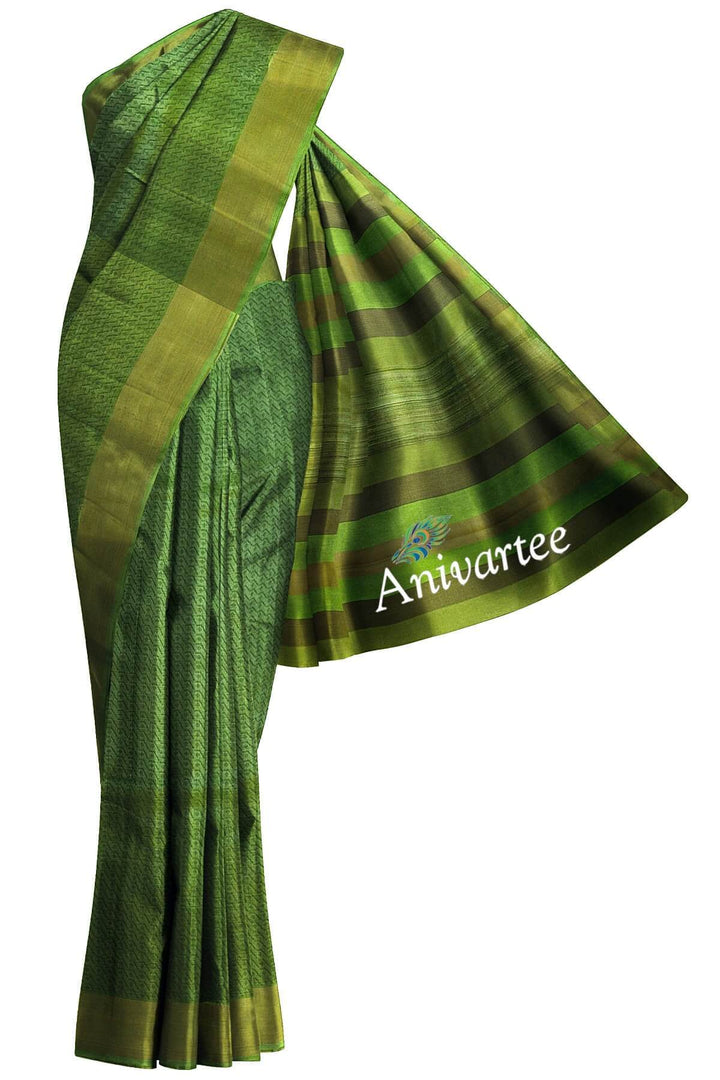 Handloom  desi tussar silk brocade saree - Anivartee