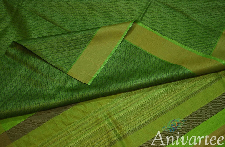 Handloom  desi tussar silk brocade saree - Anivartee