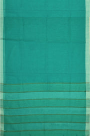 Handloom desi tussar pure silk saree in fine striped aqua blue