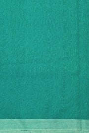 Handloom desi tussar pure silk saree in fine striped aqua blue