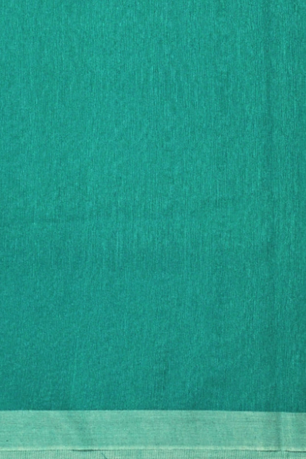 Handloom desi tussar pure silk saree in fine striped aqua blue