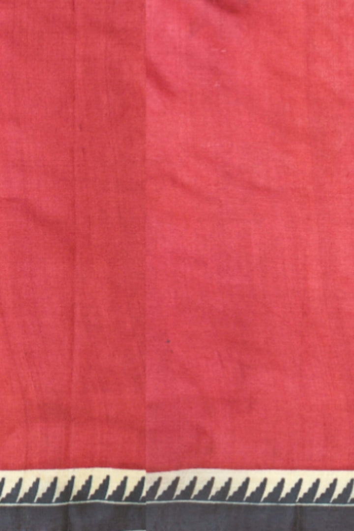 Handloom desi tussar pure silk printed saree with floral pattern