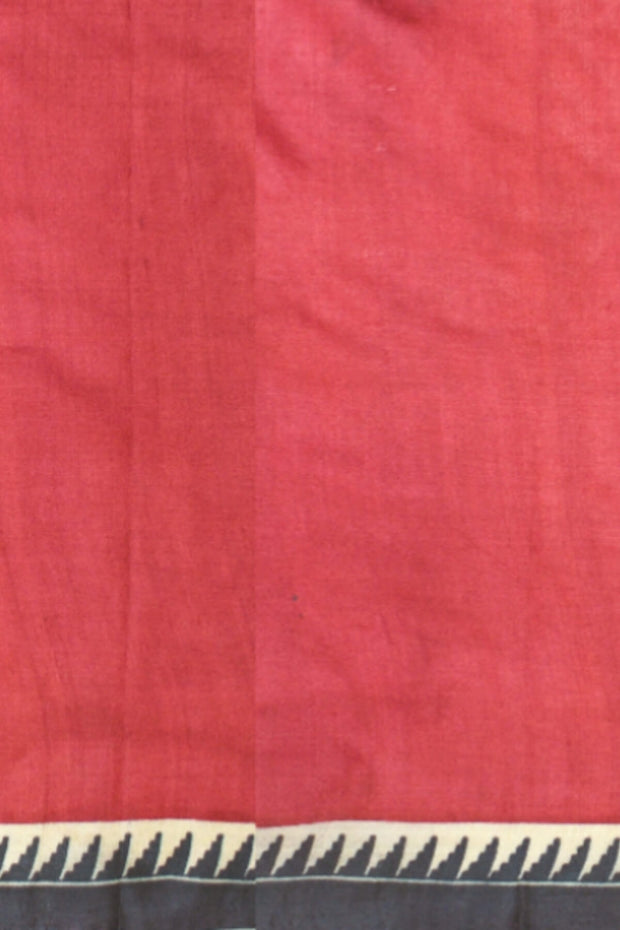 Handloom desi tussar pure silk printed saree with floral pattern