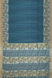 Handloom desi tussar pure silk saree with Indian language print