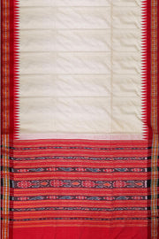 Vidarbha tussar pure silk saree in beige with karvati temple border