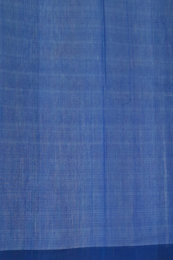 Desi tussar pure silk saree in blue colour temple border and ikat woven pallu