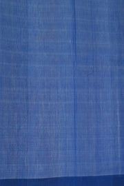 Desi tussar pure silk saree in blue colour temple border and ikat woven pallu