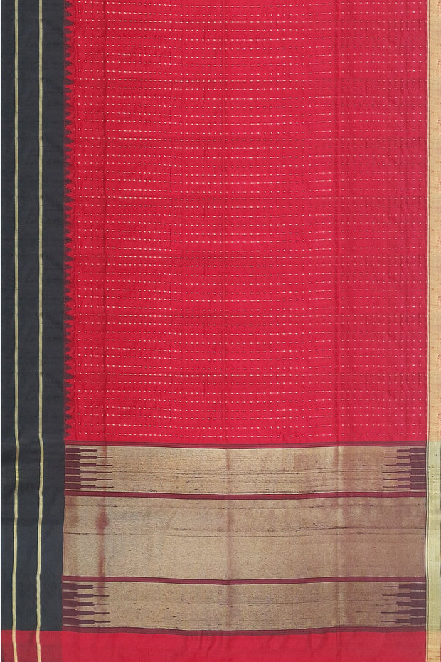 Desi tussar pure silk saree in dupion finish in red