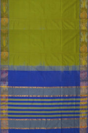Handloom Uppada silk cotton saree in  Green & blue