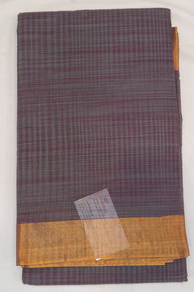 Handloom Uppada pure cotton saree in dark snuff colour