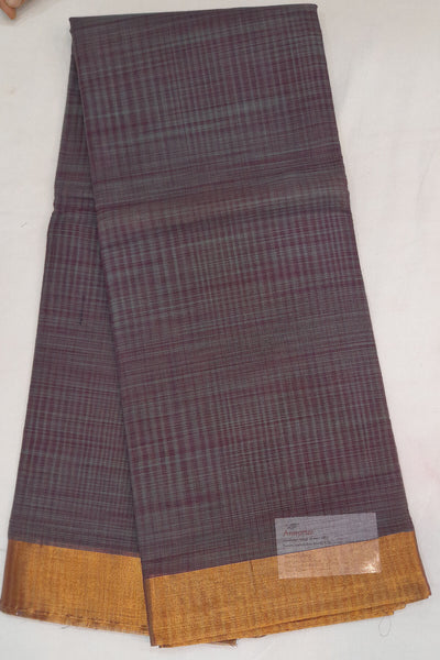 Handloom Uppada pure cotton saree in dark snuff colour