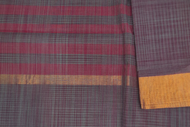 Handloom Uppada pure cotton saree in dark snuff colour