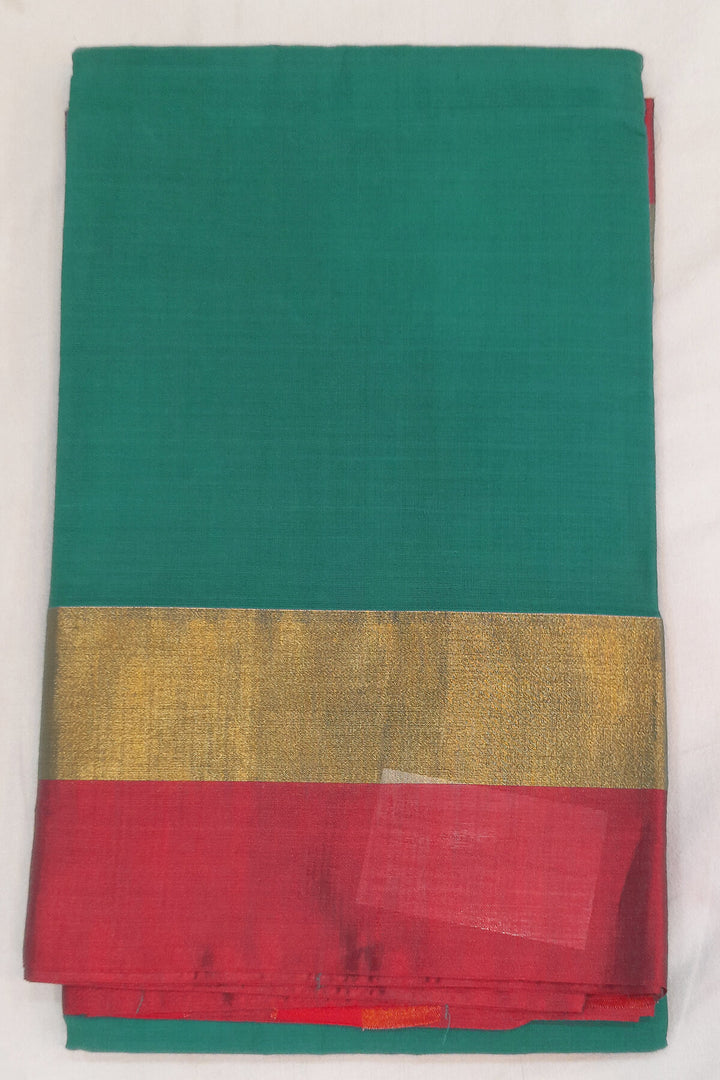 Handloom Uppada pure cotton saree in teal green colour