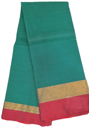 Handloom Uppada pure cotton saree in teal green colour
