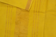 Handloom Uppada pure cotton saree in yellow  with  6 inch border