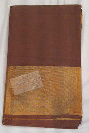 Handloom Uppada pure cotton saree in snuff colour with  6 inch border