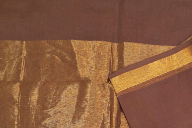 Handloom Uppada pure cotton saree in snuff colour with  6 inch border