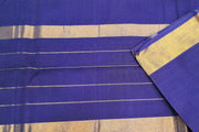Handloom Uppada pure cotton saree in royal blue with ikat patterned border