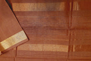 Handloom Uppada pure cotton saree in brown with ikat patterned border