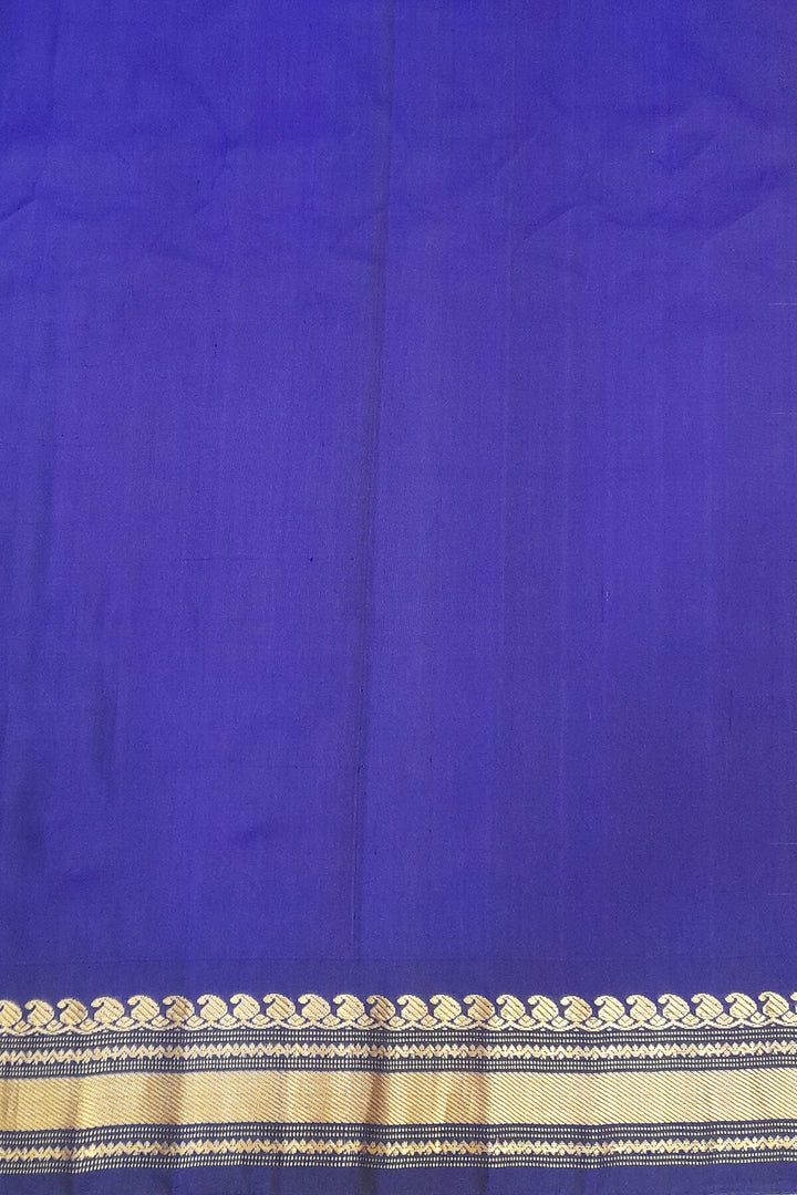 Handwoven Gadwal pure silk saree in pink with gold buttis